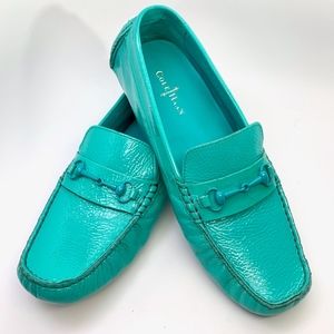 Cole Haan Turquoise Patent Leather Bit Loafers